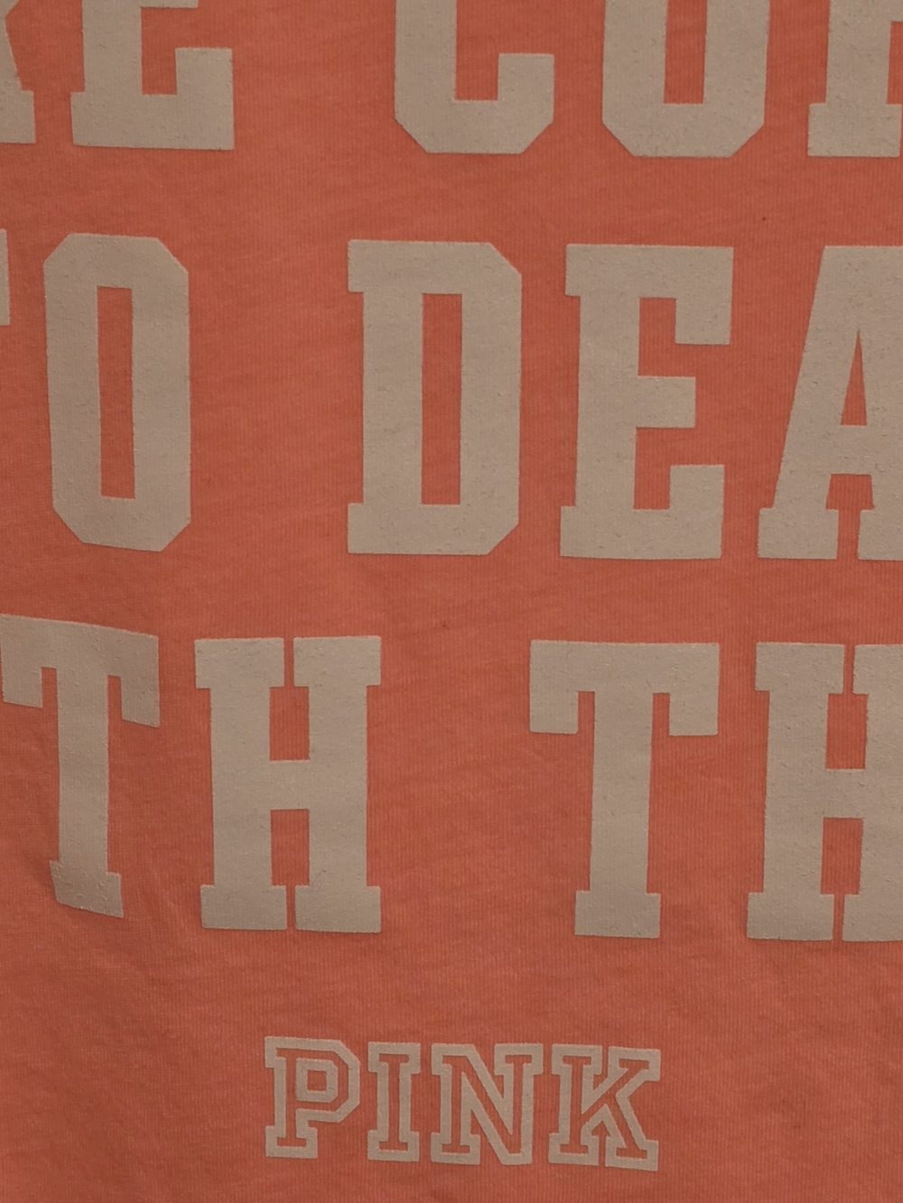 PINK Victoria's Secret Peach Graphic Short-Sleeve Tshirt, Need More Coffee Sz L - Picture 4 of 6